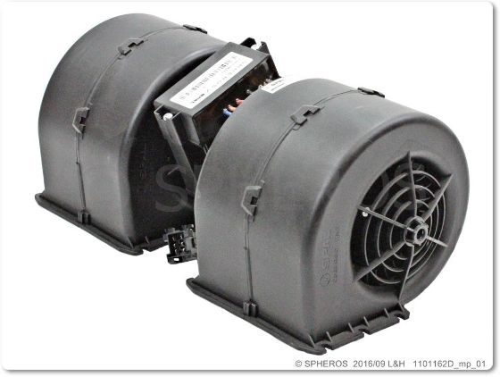 Billede af Radialblæser, dobbelt.  009-B40/T/IE-22 6 polet til aircondition systemer i bus og tog. 24 volt
