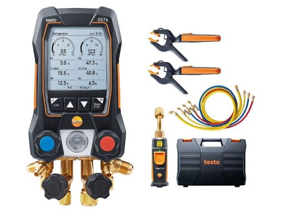 Billede af Testo 557S kølemanifold sæt med 4 slanger